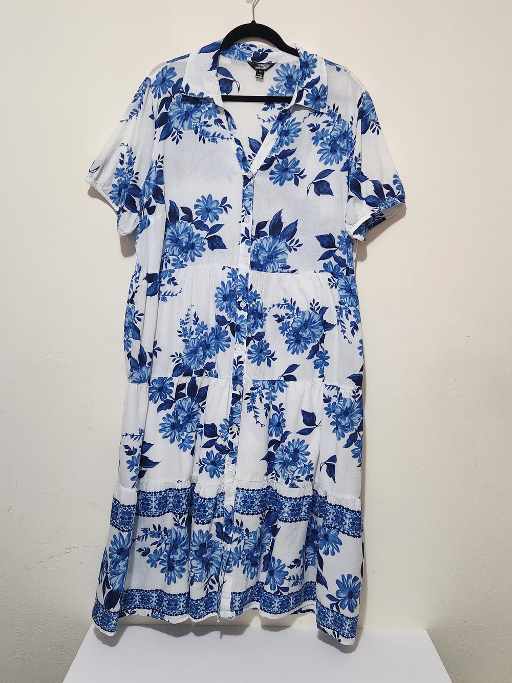 Mlle Gabrielle Cottagecore Soft Girl Romantic Minimalism Foral Shirt Dress 2X